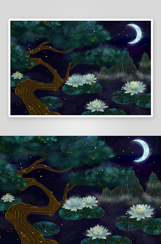 现代中式装饰画画芯PSD模版-众图网