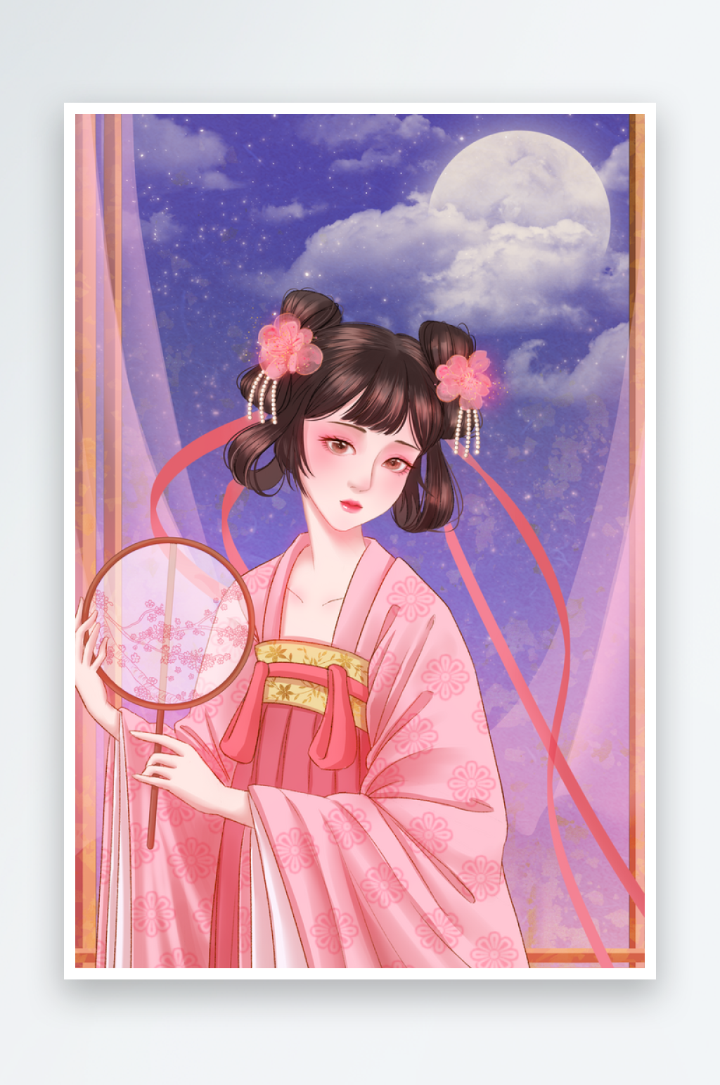 中国风古装人物插画素材素材