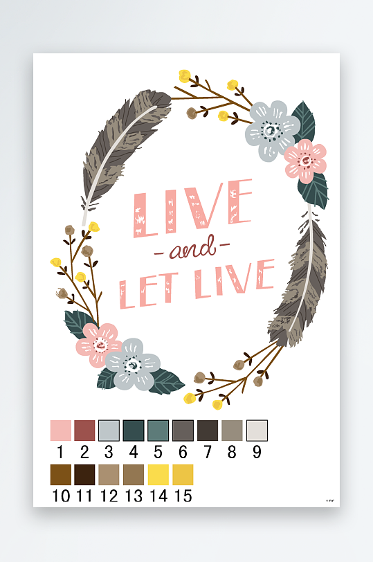 水彩羽毛故事插画装饰画素材-众图网