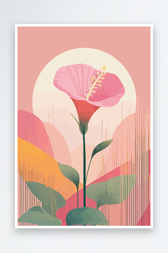 花朵装饰画矢量插画图形