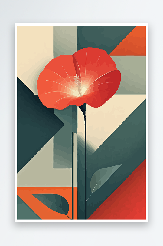 花朵装饰画矢量插画图形