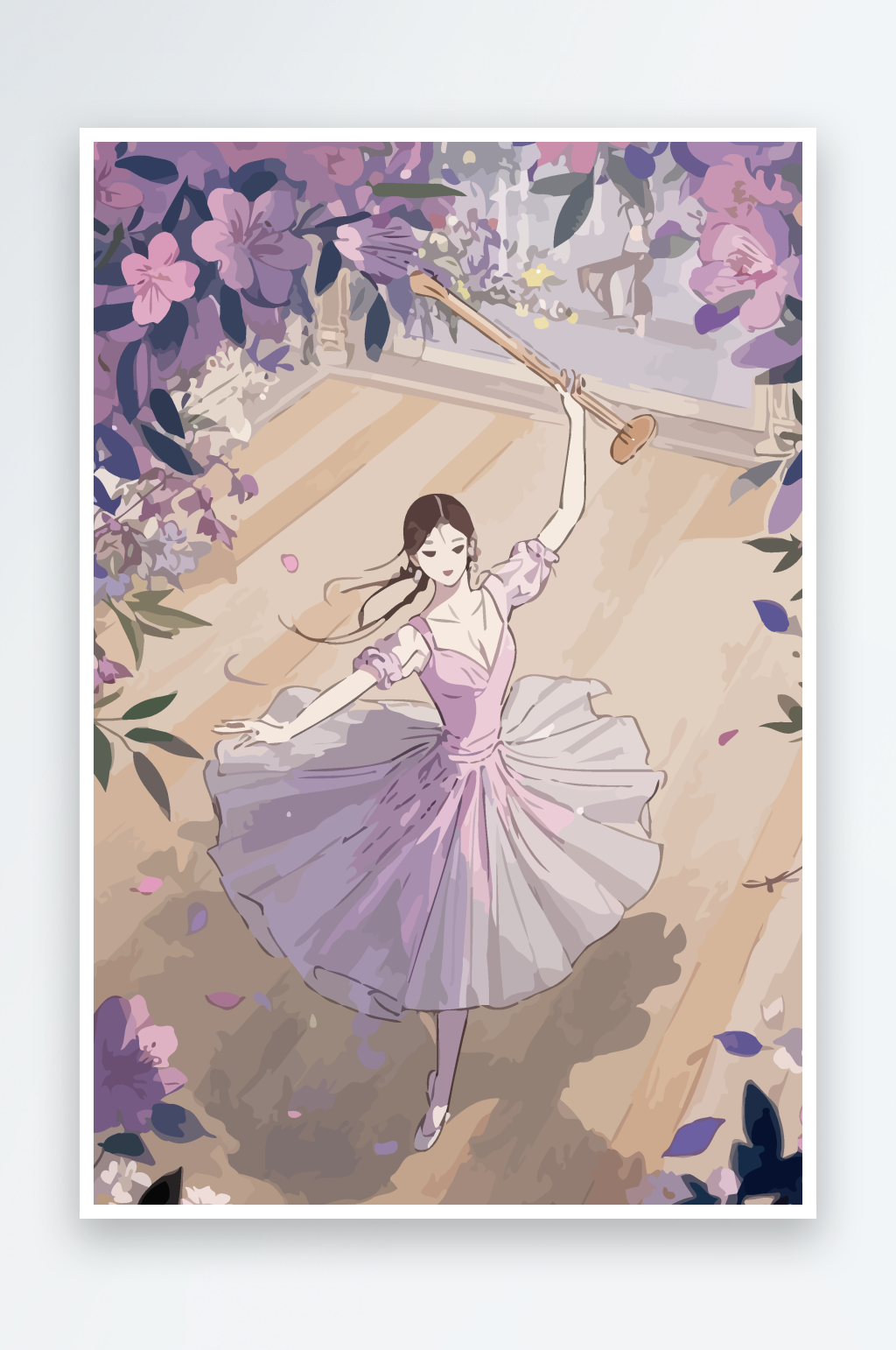 跳舞少女矢量插画图形元素素材下载-众图网