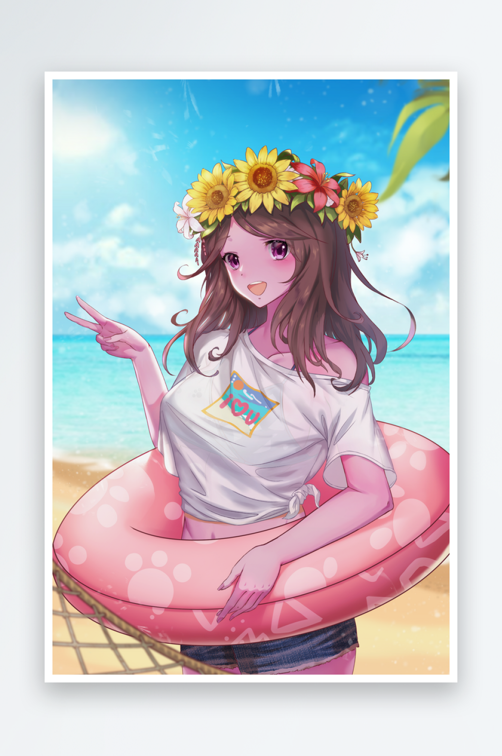 夏日美景插画背景素材素材