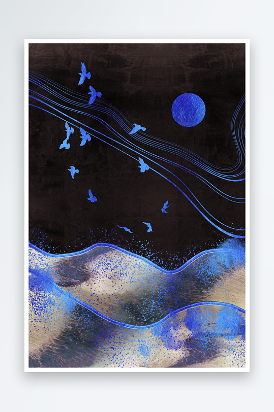 中式轻奢山脉山林风景画装饰画-众图网