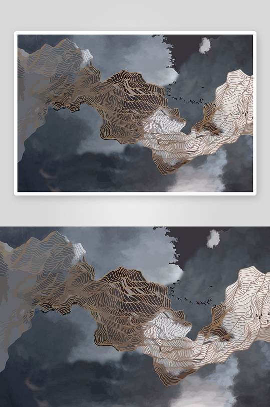 中式轻奢风景画装饰画-众图网