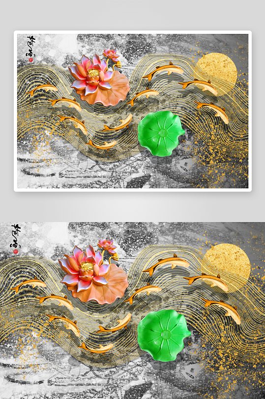中式轻奢风景画装饰画挂画-众图网