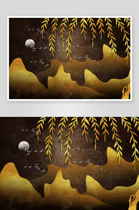 中式轻奢风景画装饰画挂画-众图网