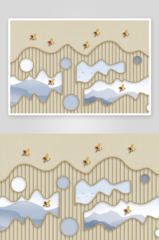 中式轻奢风景画装饰画挂画-众图网