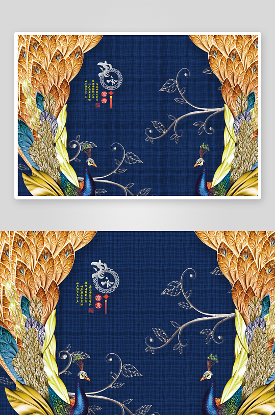 中式轻奢风景画装饰画-众图网