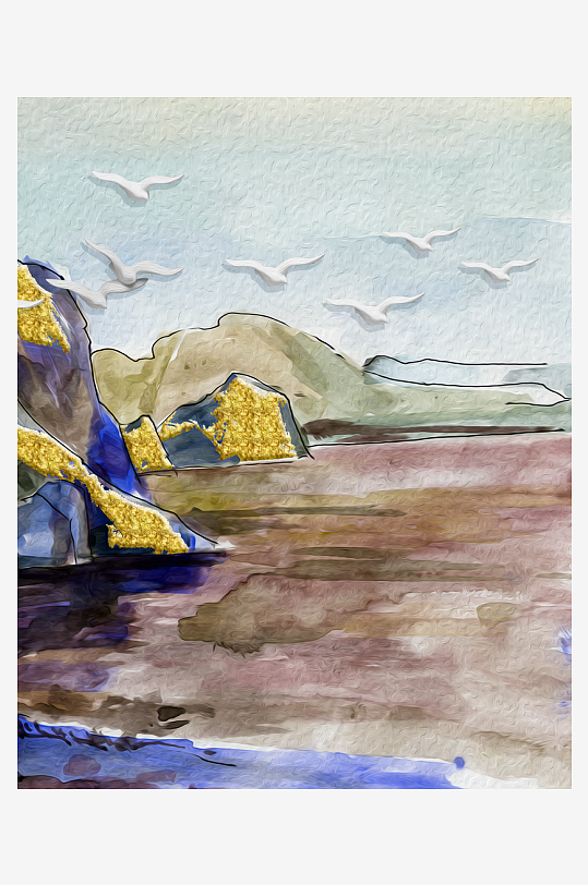 中式意境风景画装饰画挂画-众图网