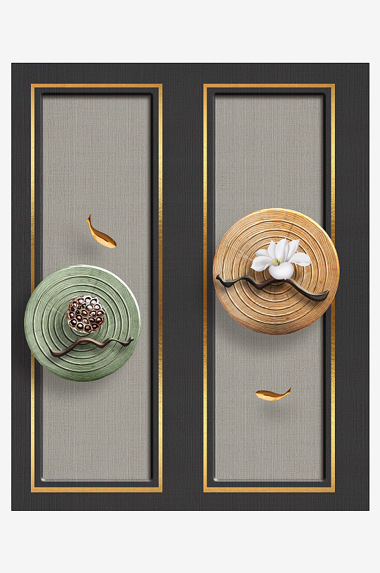 中式意境风景画装饰画挂画-众图网