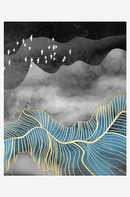 中式意境风景画装饰画-众图网