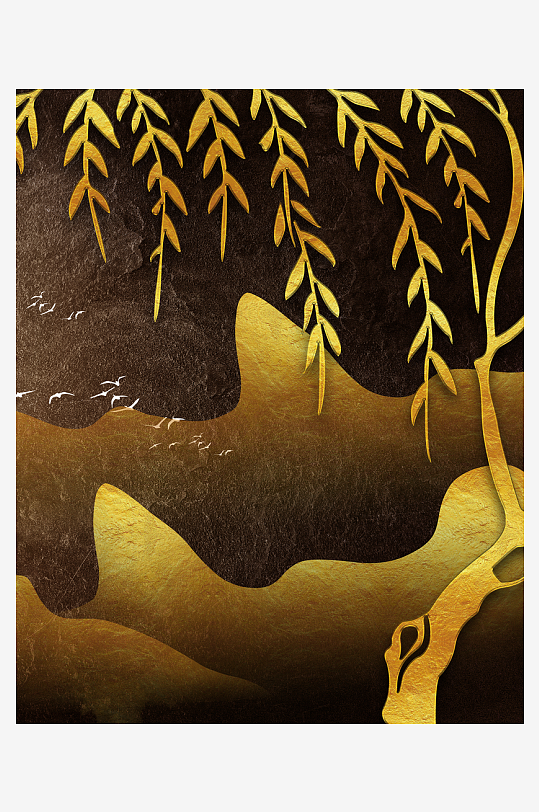 中式意境风景画装饰画-众图网