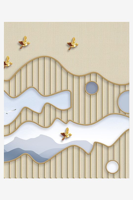 中式意境风景画装饰画-众图网