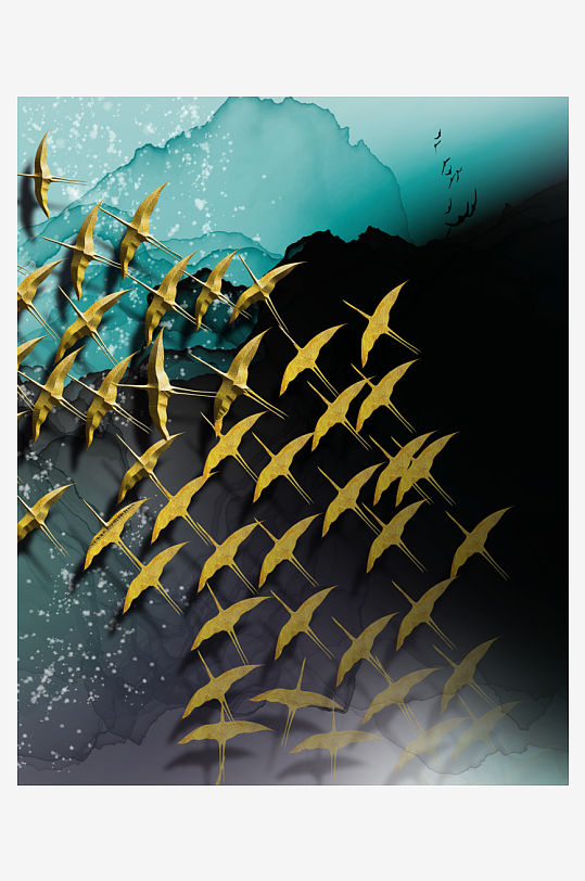 中式意境风景画装饰画-众图网