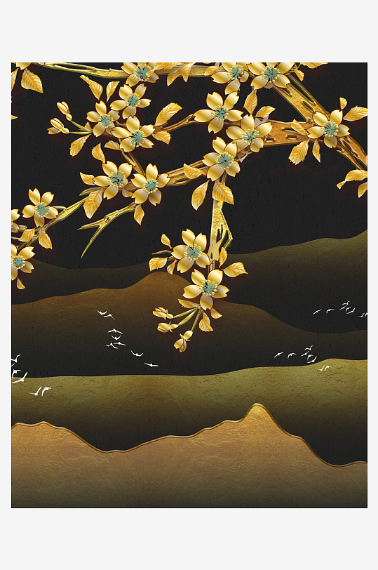 中式意境风景画装饰画-众图网