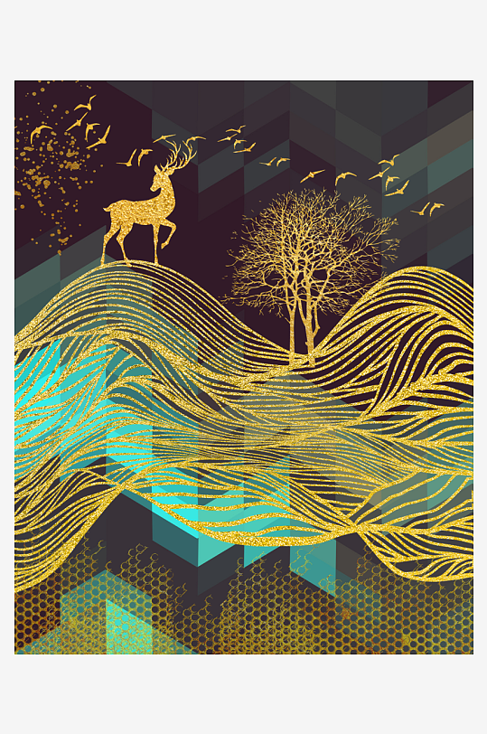 中式意境风景画装饰画-众图网