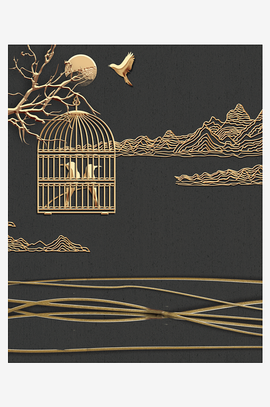 中式意境风景画家居装饰画-众图网