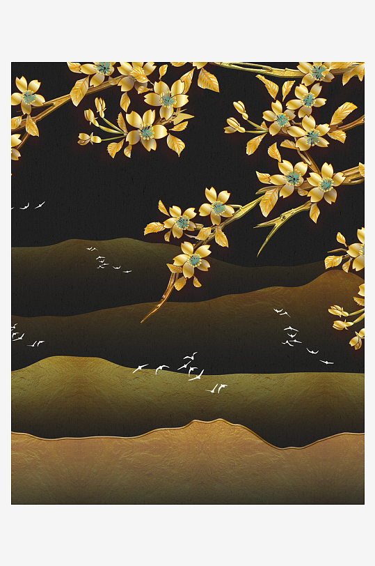 中式意境风景画装饰画-众图网