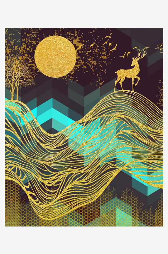 中式意境风景画装饰画-众图网