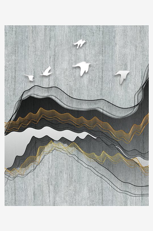 中式意境风景画装饰画-众图网