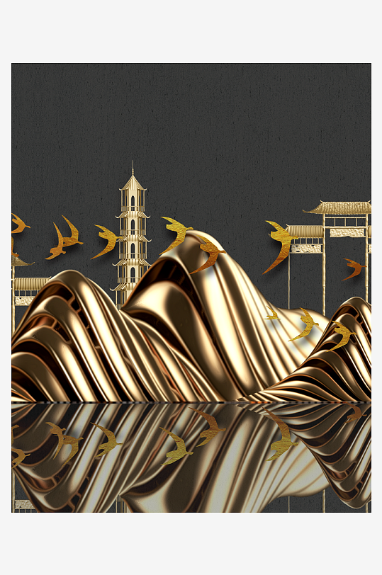 中式风景画装饰画挂画-众图网