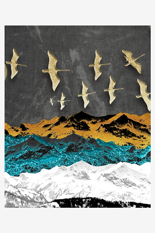 中式风景画装饰画挂画-众图网