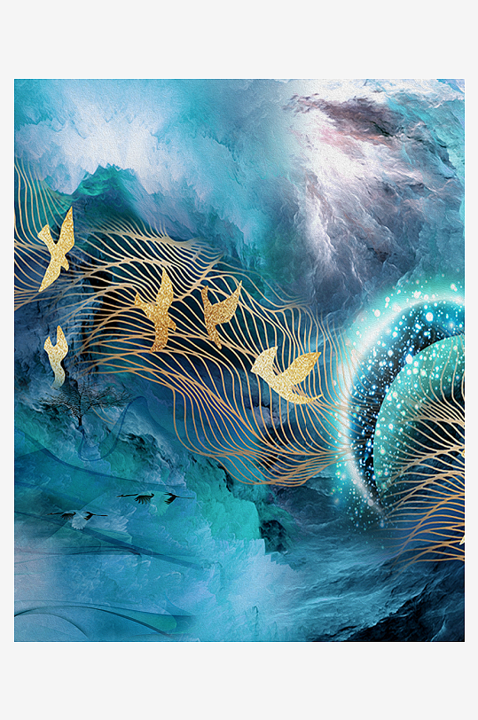 中式风景画装饰画挂画-众图网