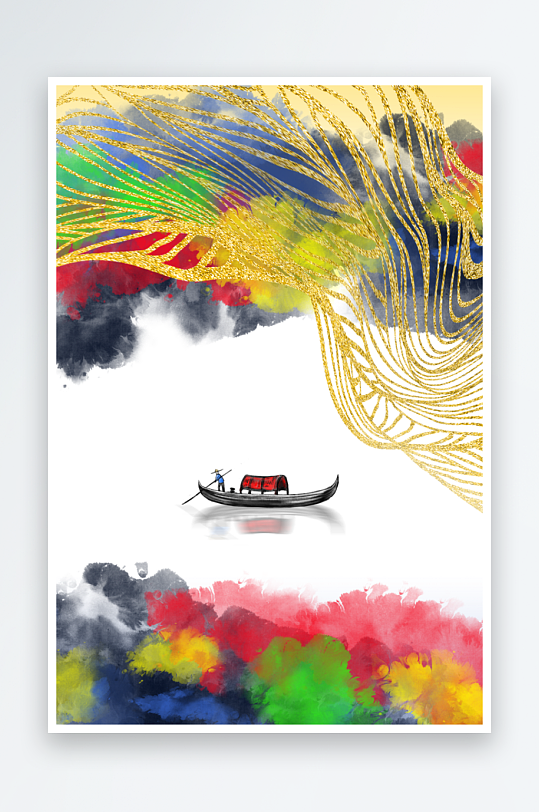 中式风景画装饰画挂画-众图网