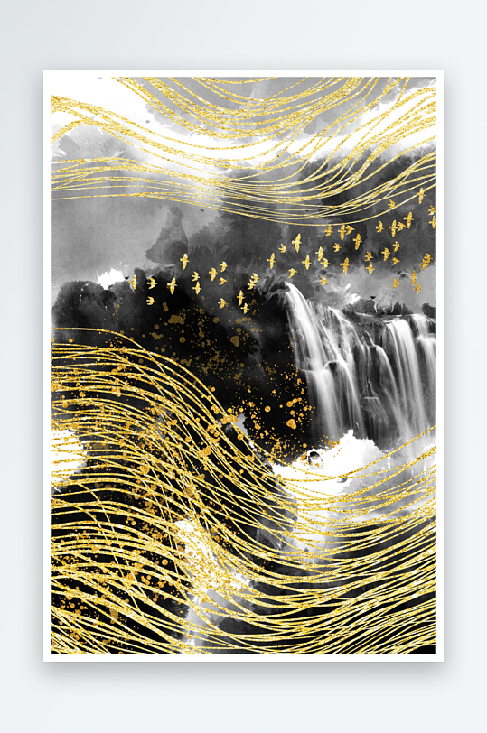 中式风景画装饰画挂画-众图网