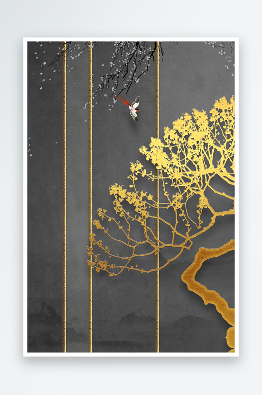 中式风景画艺术装饰画-众图网