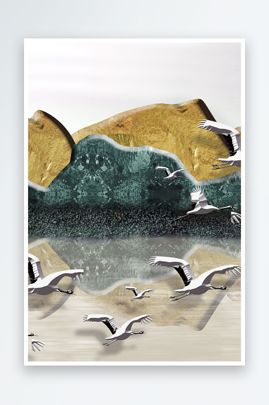 中式风景画艺术装饰画-众图网