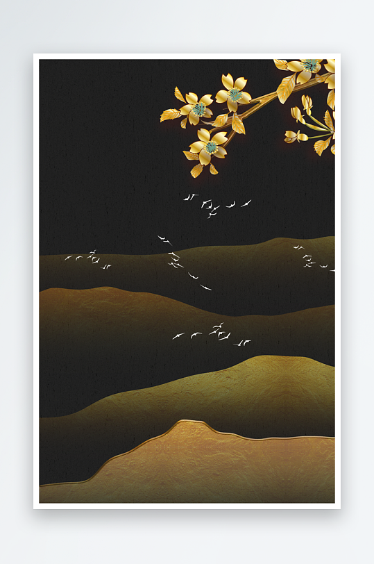 中式意境风景画装饰画-众图网