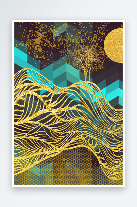 中式意境风景画装饰画-众图网