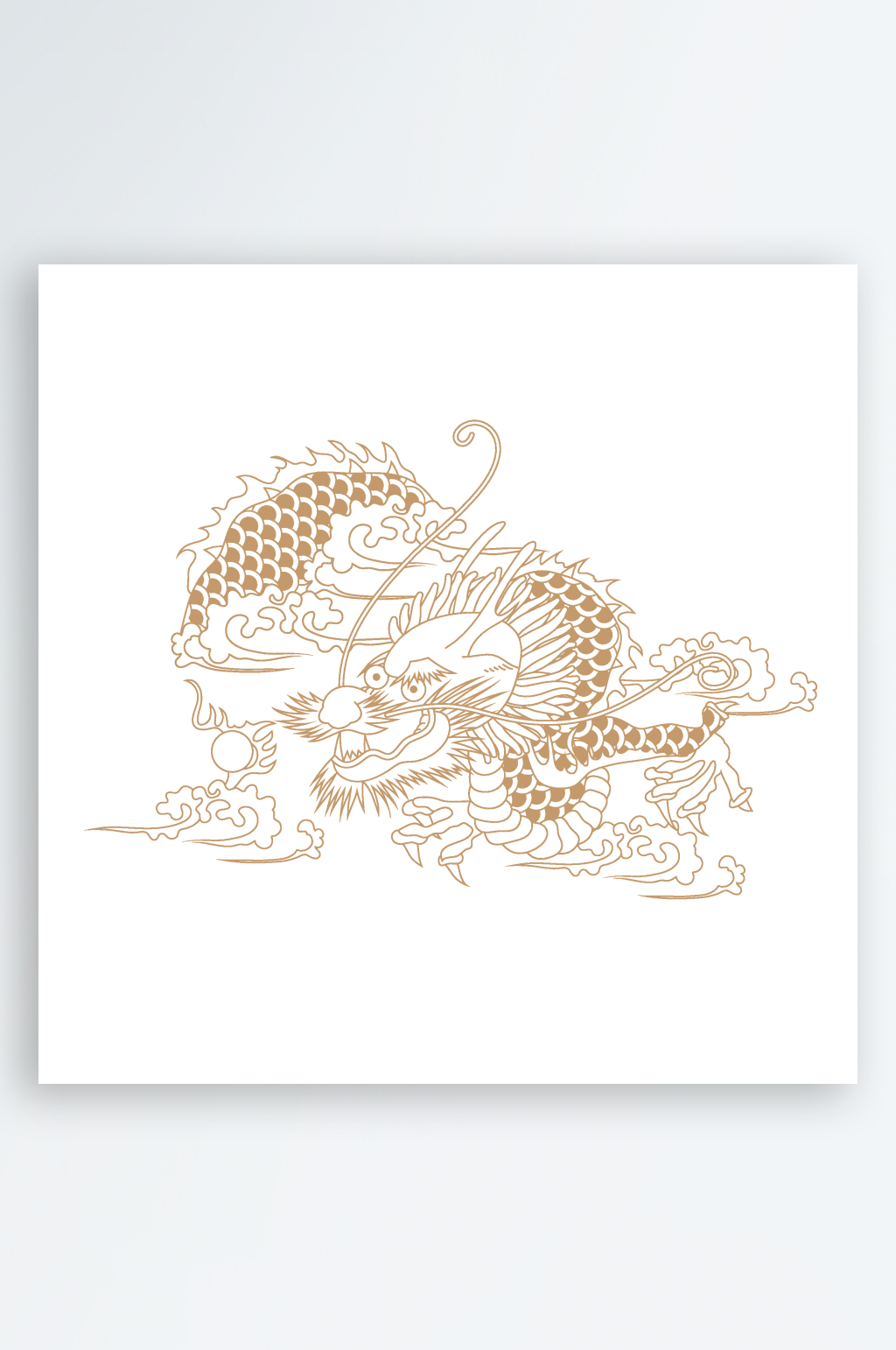 矢量中国龙纹样图腾素材素材