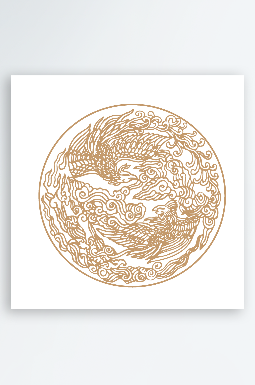 矢量中国龙凤图案素材素材