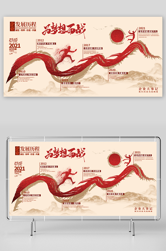 企业发展历程展板设计模板