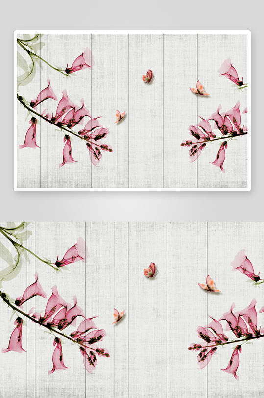 唯美花卉艺术立体背景墙-众图网