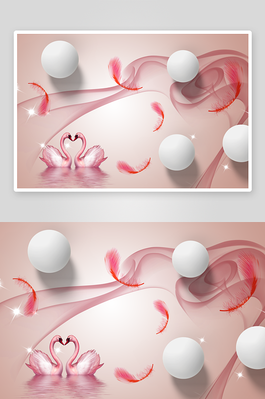 水彩花卉立体背景墙-众图网