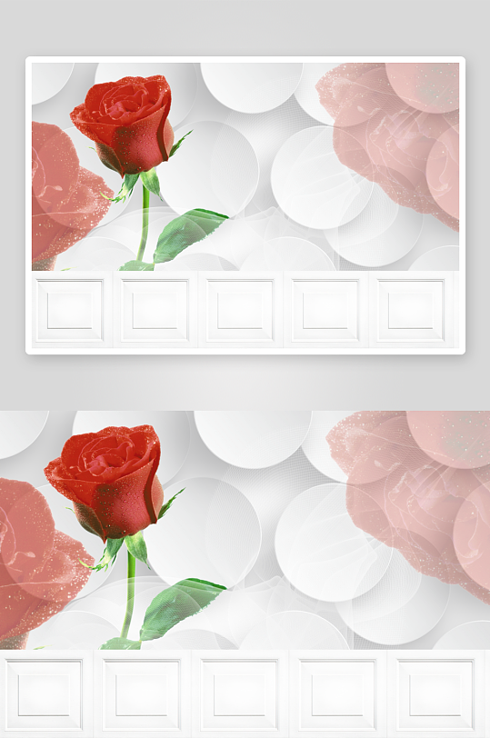 唯美花卉立体背景墙-众图网