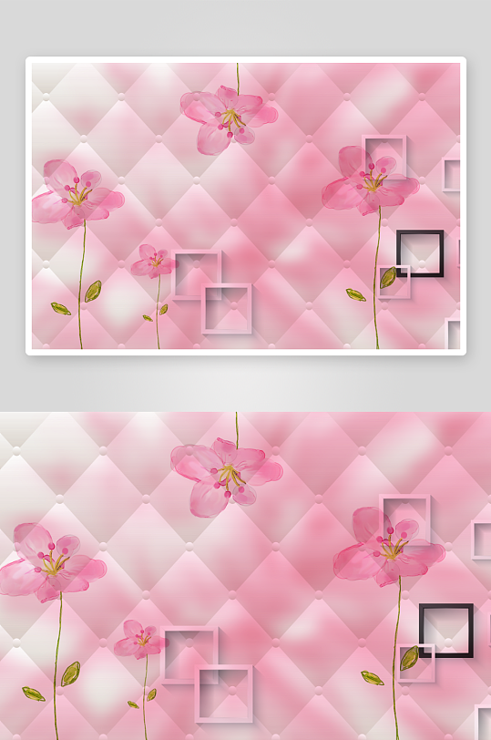 高清花卉花朵立体背景墙-众图网