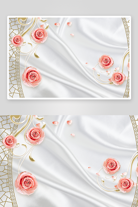 高清花卉花朵立体背景墙-众图网