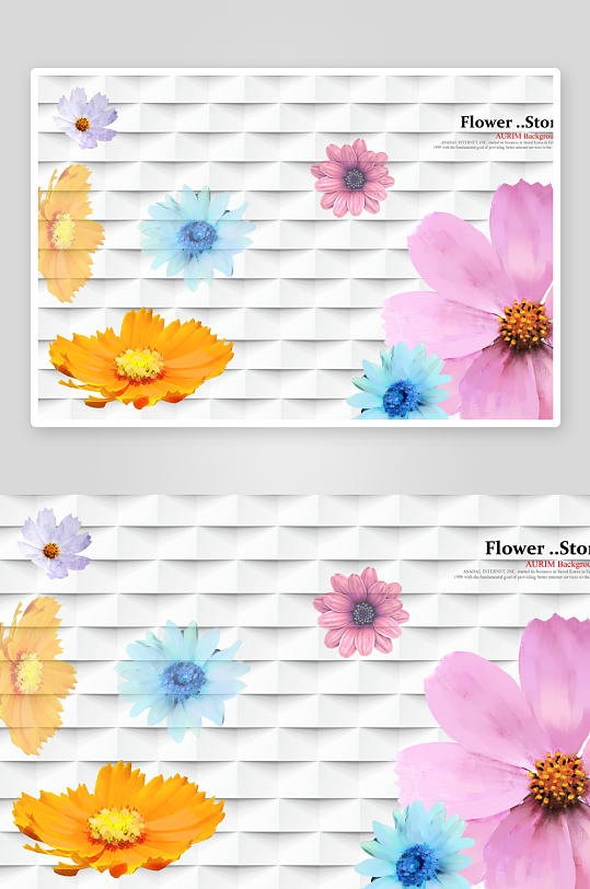 3d花卉花朵立体背景墙-众图网