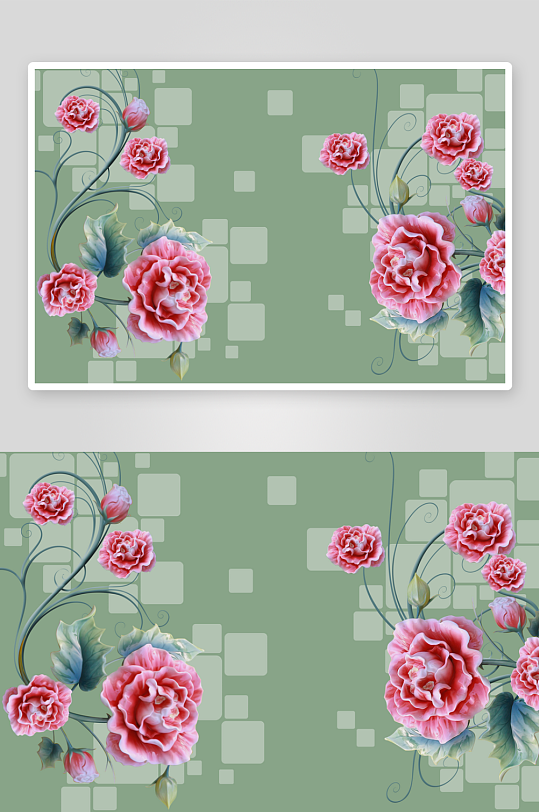 花卉花朵立体背景墙-众图网