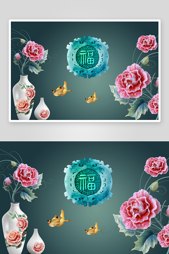 花卉花朵立体背景墙-众图网