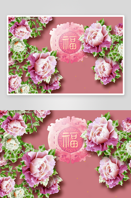 花卉花朵立体背景墙-众图网