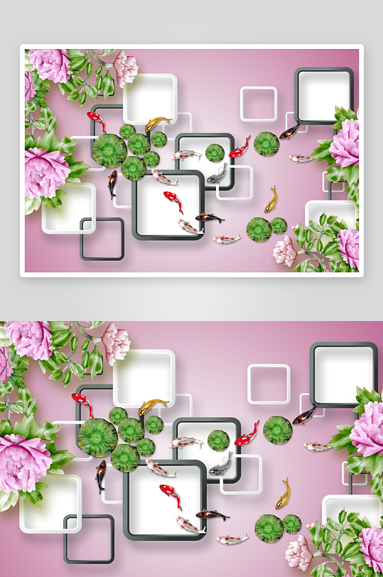 花卉花朵立体背景墙-众图网