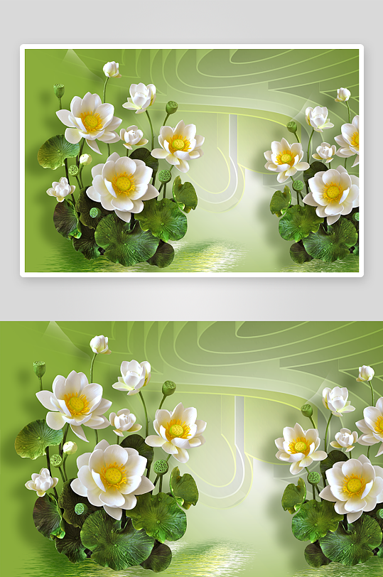 唯美花卉花朵立体背景墙-众图网