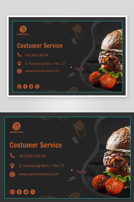 餐饮美食宣传单页设计模板-众图网