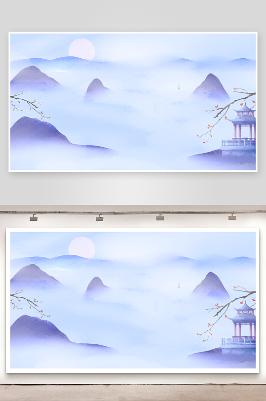 中国风山水装饰画-众图网